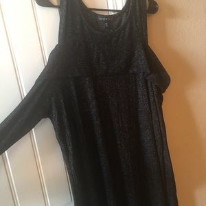 Grey / black cold shoulder dress